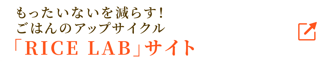 もったいないを減らす！ごはんのアップサイクル「RICE LAB」サイト