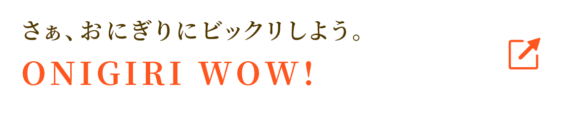 さぁ、おにぎりにビックリしよう。ONIGIRIWOW!