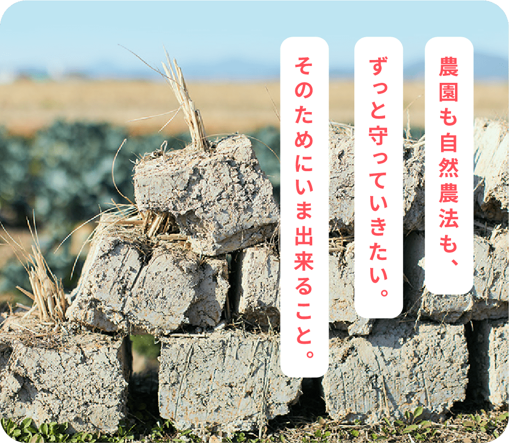 農園も自然農法も、ずっと守っていきたい。そのためにいま出来ること。