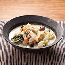 チンゲン菜とほたてのクリーム煮