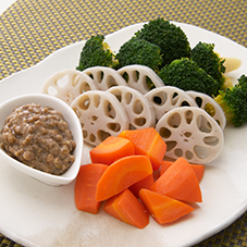 温野菜の肉みそがけ