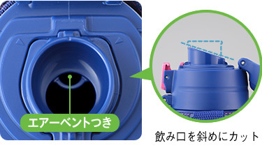 エアーベントつき　※画像はイメージです　飲みくちを斜めにカット