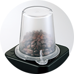 写真：コーヒー豆などが挽けるミル容器