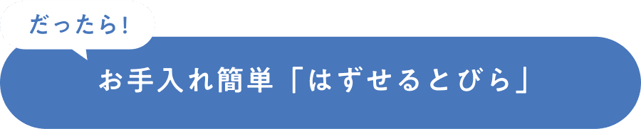 だったら！お手入れ簡単「はずせるとびら」