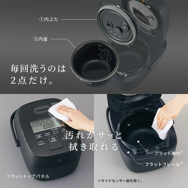 毎回洗うのは２点だけ。汚れがサッと拭き取れる