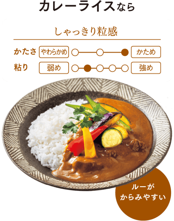 カレーライスならしゃっきり粒感